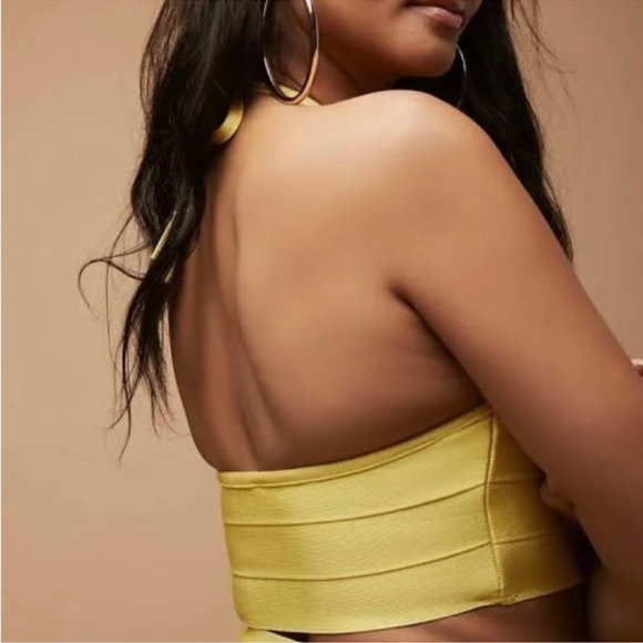HERVE LEGER x FOREVER 21 | Knit Halter Top in Yellow - Picture 5 of 6